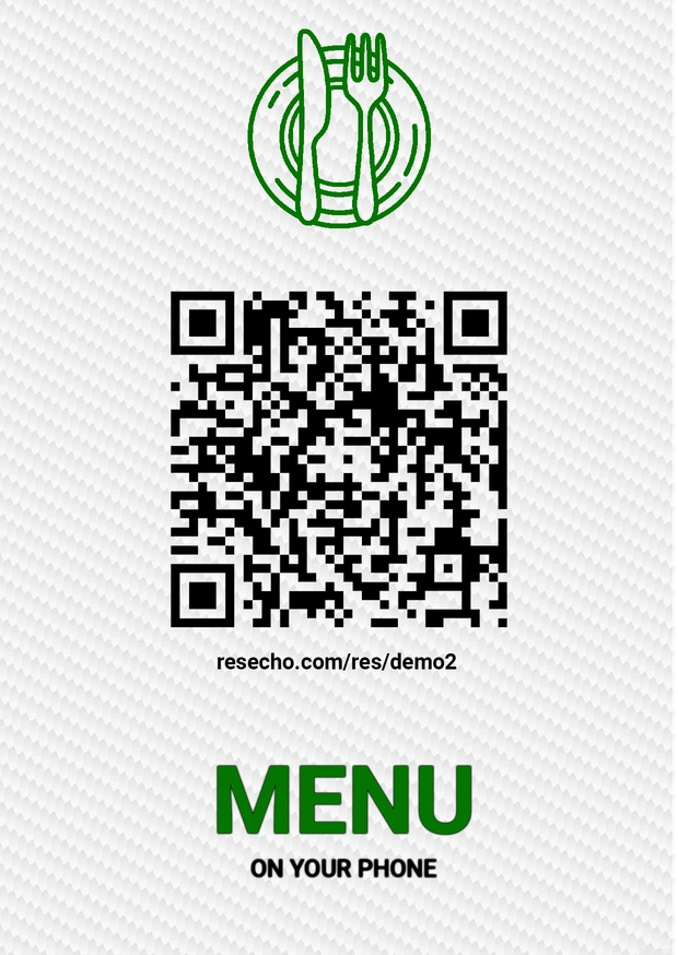 QR code table card for ResMenu demo menu 2